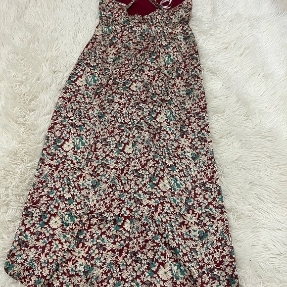 Lulus Know Your Love Rust Red Floral Print Satin Midi Dress - XS - Picture 3 of 9